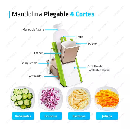 Rallador Cortador Rebanador Verduras Y Frutas Mandolina